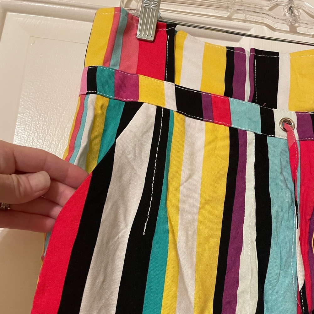 NWT 7th Avenue New York & Company Wide Leg Multicolor Stripe Palazzo Pant Size 8 - Picture 4 of 9